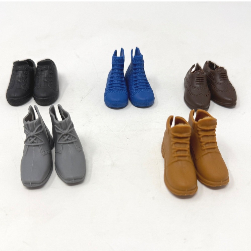 Unbranded Ken Barbie Size Doll Shoes Lot of 5 Pairs Sneakers Boots Dress Shoes